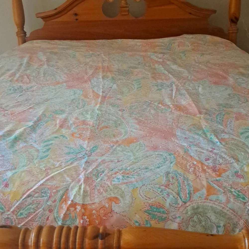 Ralph Lauren King Tres Grand Jamaica Coral Paisley Duvet King Beautiful EUC
